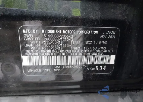 2022 Mitsubishi Outlander Es 2.5 S-Awc from USA, damaged, VIN JA4J4TA88NZ050575